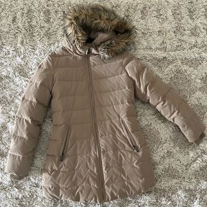 DKNY puffer jacket with faux fur hood